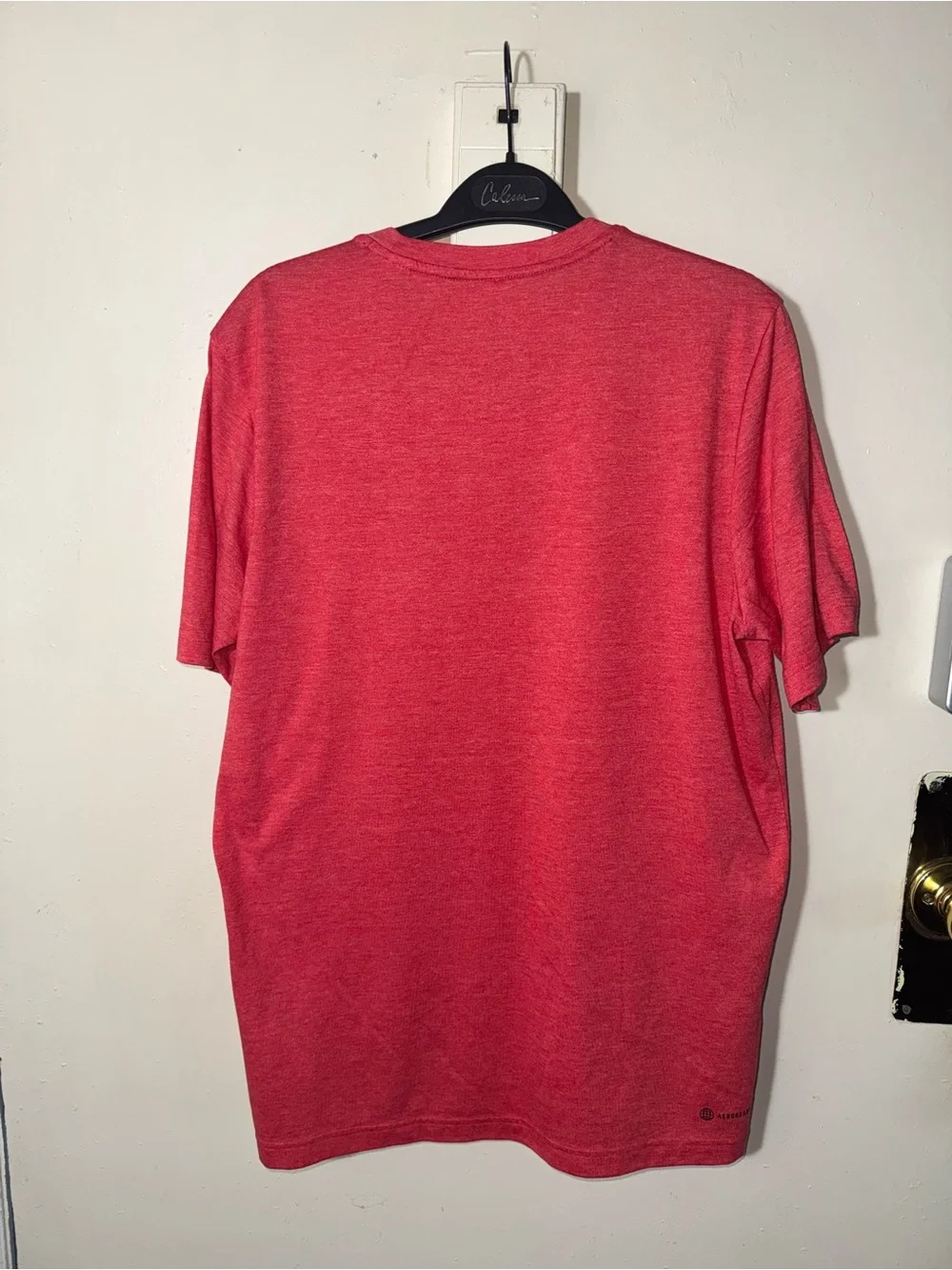 adidas Men's Heathered Red Short Sleeve Athletic Tee
